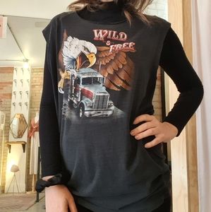 Vintage 80s "truckers only" t-shirt